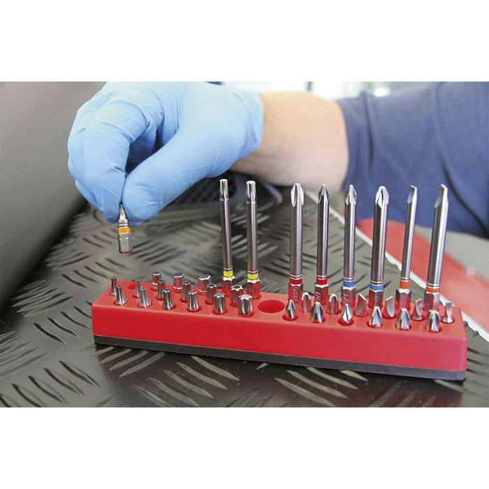 Sealey Magnetic 36 Bit Holder 1/4" Hex Screwdriver Bits Drill Storage Rail Sealey  - Dynamic Drive