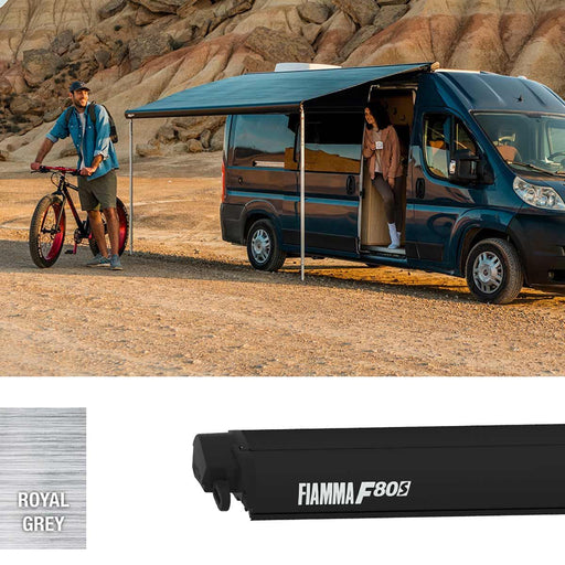 Fiamma F80s fits Fiat Ducato 320 Awning Deep Black Royal Grey Fiamma - Dynamic Drive