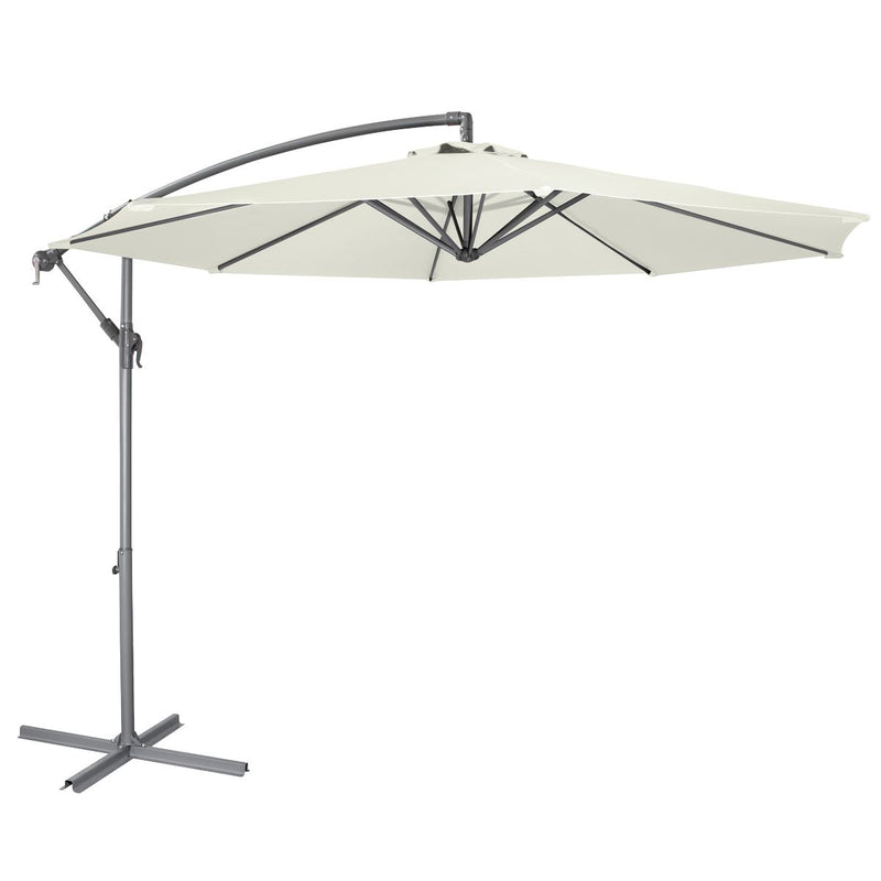 Dellonda Banana Parasol with Cover 3m - Cream DG265 Dellonda - Dynamic Drive
