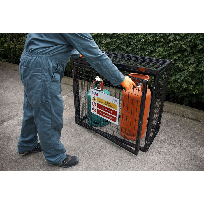 Sealey Safety Cage 2 x 47kg Gas Cylinders GCSC247 Sealey - Dynamic Drive
