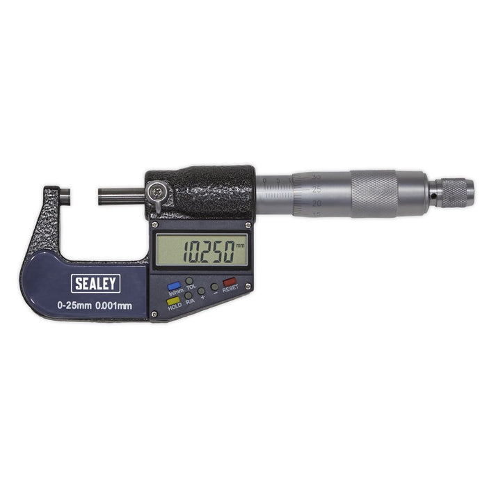 Sealey Digital External Micrometer 0-25mm(0-1") Sealey  - Dynamic Drive
