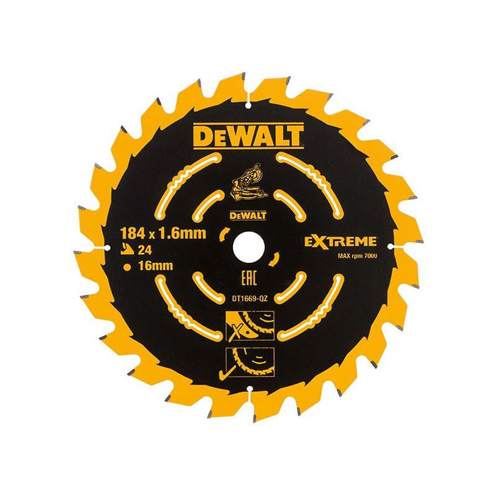 Dewalt Power Tools Cordless Mitre Saw Blade For DCS365 184 x 16mm x 24T DeWALT Power Tools - Dynamic Drive