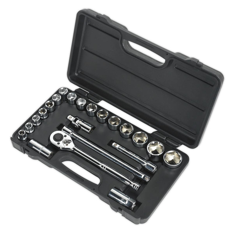 Siegen by Sealey Socket Set 22Pc 1/2Inchsq Drive 6Pt Walldrive Metric Siegen by Sealey - Dynamic Drive