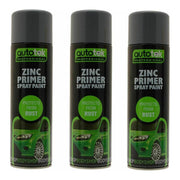 3x Autotek Professional Zinc Primer 500ml Spray Paint High Coverage Autotek - Dynamic Drive