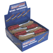 Sealey Wire Brush Brassed Steel Plastic Handle Display Box of 24 WB05DB24 Sealey - Dynamic Drive