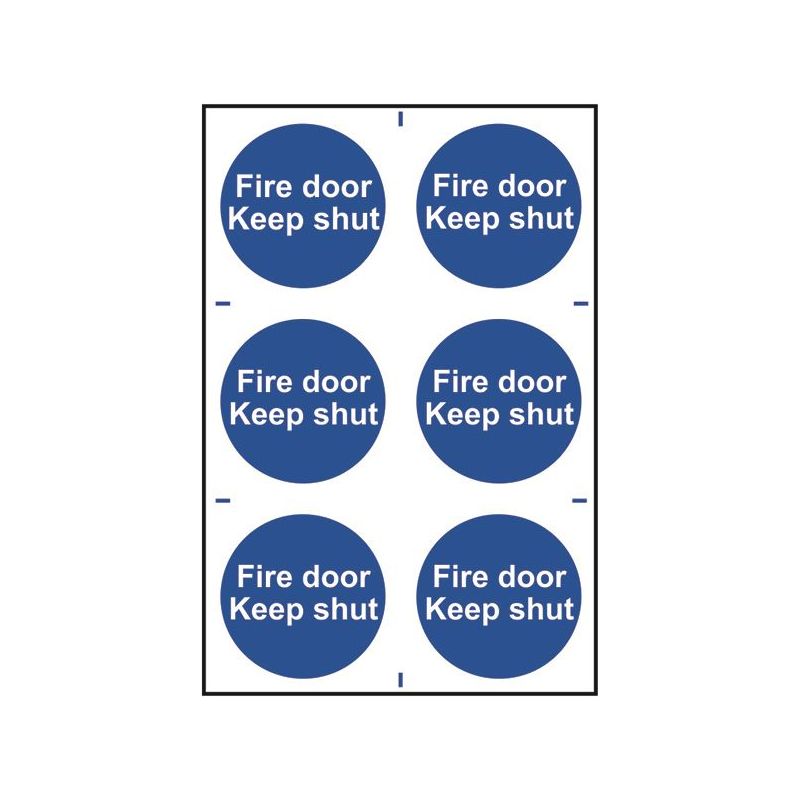 Scan Fire Door Keep Shut - 6 PVC Signs 100 x 100mm Scan - Dynamic Drive