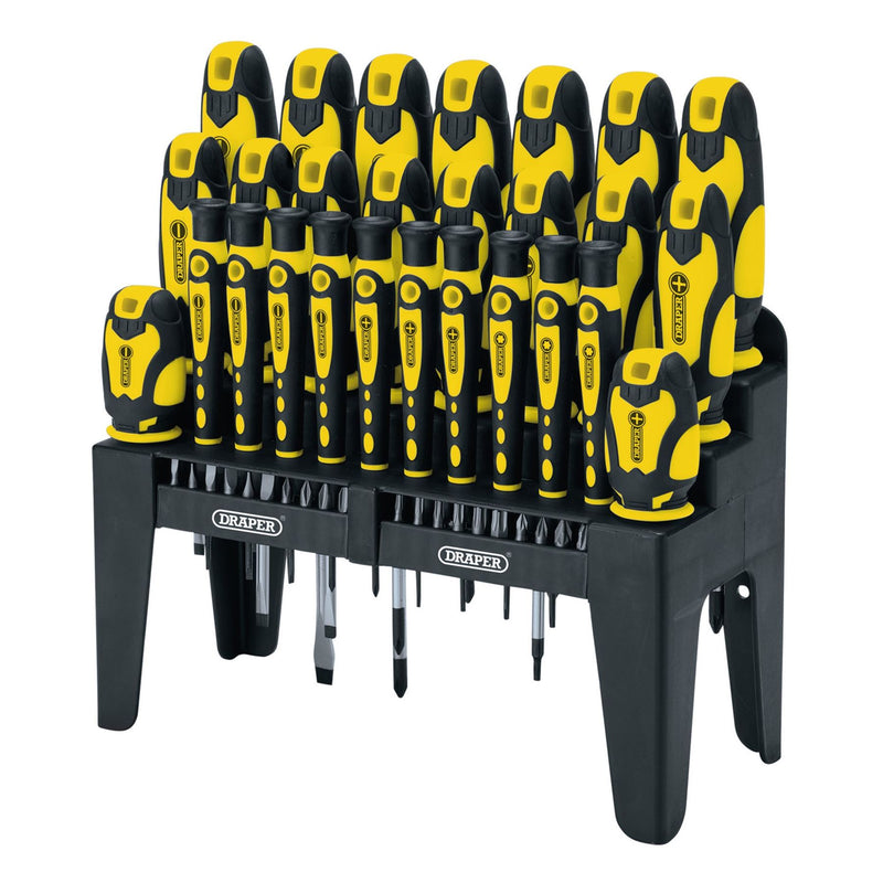 Draper Soft Grip Screwdriver and Bit Set, Yellow (47 Piece) 16824 Draper - Dynamic Drive