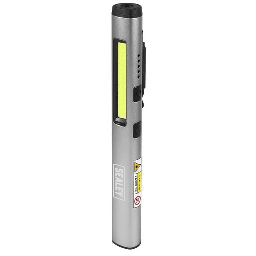 Sealey Penlight Torch with UV 5W COB & 3W SMD LED with Pointer Rechargeable Sealey  - Dynamic Drive