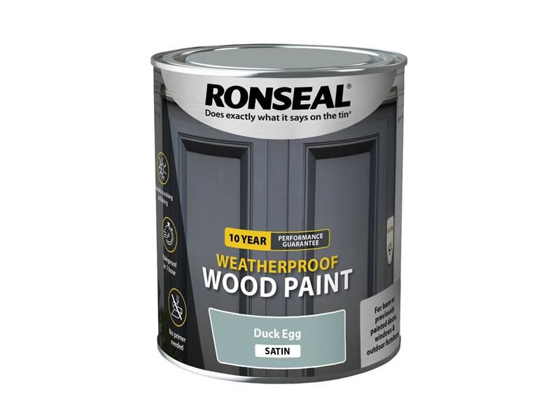 Ronseal 10 Year Weatherproof Wood Paint Duck Egg Blue Satin 750ml Ronseal - Dynamic Drive