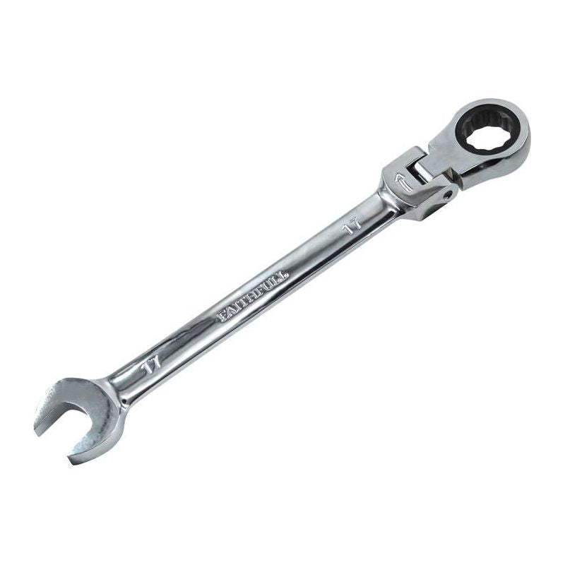 Faithfull Ratchet Combination Spanner Flex Head CV 18mm Faithfull - Dynamic Drive