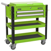 Sealey Heavy-Duty Mobile Tool & Parts Trolley 2 Drawers & Lockable Top Hi-Vis Gr Sealey - Dynamic Drive