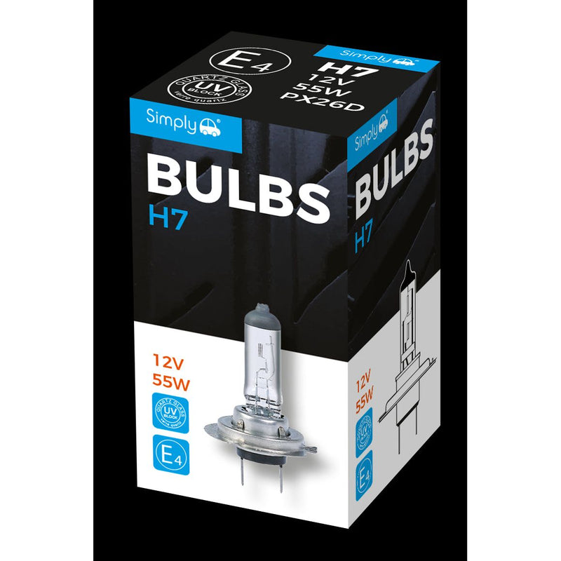 2 X H7 499 477 12V 55W Halogen Car Headlight Headlamp Dipped Fog Bulbs PX26d Simply  - Dynamic Drive