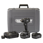 Draper XP20 20V Brushless Impact Wrench, 3/8", 250Nm, 2 x 4.0Ah Batteries, 1 x F Draper - Dynamic Drive