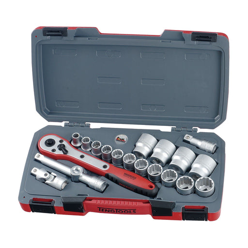 Teng Tools MECCA PRO 1/2" Socket Set 12 pt AF 20 Pieces Teng Tools - Dynamic Drive