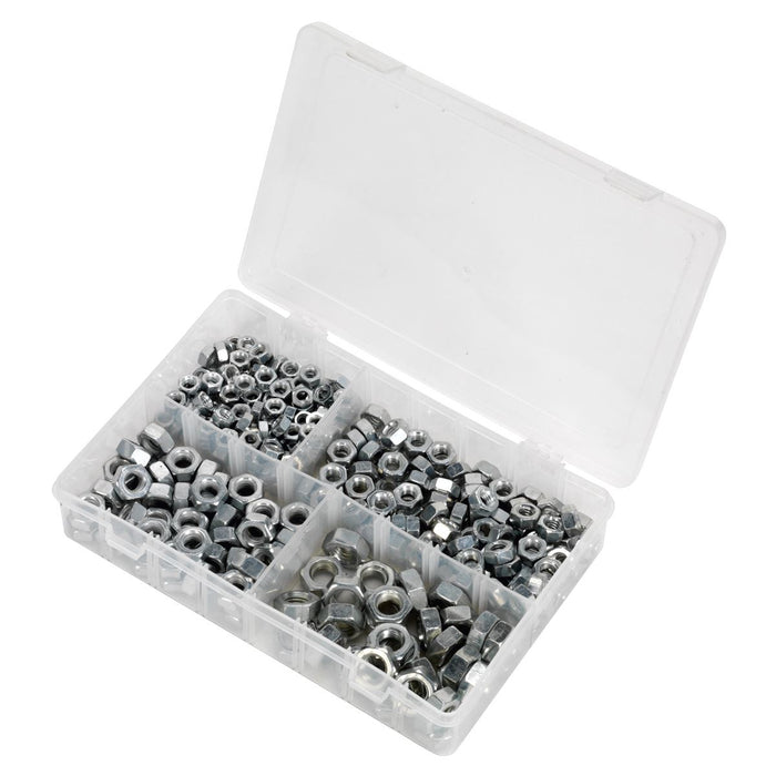 Sealey Steel Nut Assortment 1/4"-1/2"UNC 320pc AB030SN Sealey - Dynamic Drive