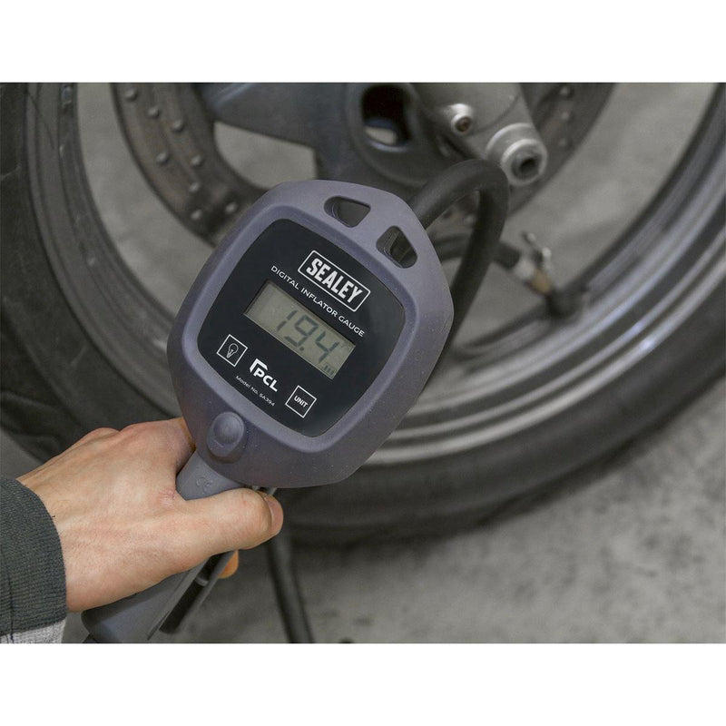 Sealey Digital Tyre Inflator with Clip-On Connector SA394 Sealey - Dynamic Drive
