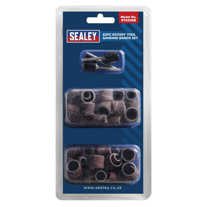 Sealey Rotary Tool Sanding Bands Set 63pc RTA63SB Sealey - Dynamic Drive