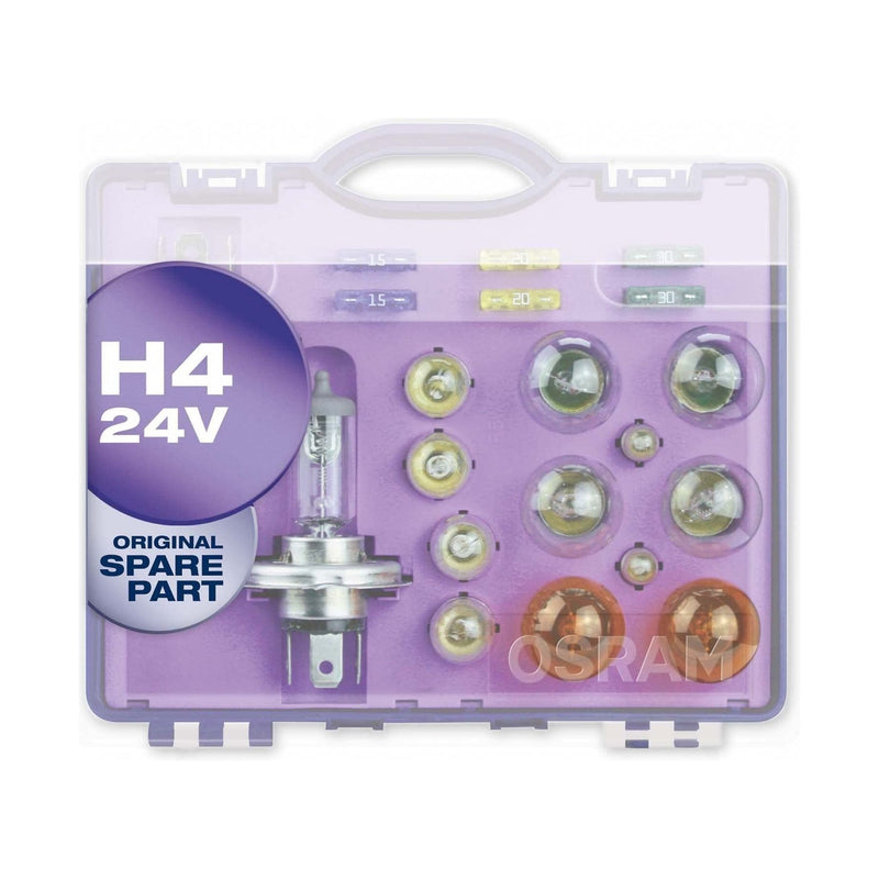 Osram CLKH424V lamp kit, 24V H4, 12 lamps, 3 flat fuse, in in a box Osram - Dynamic Drive