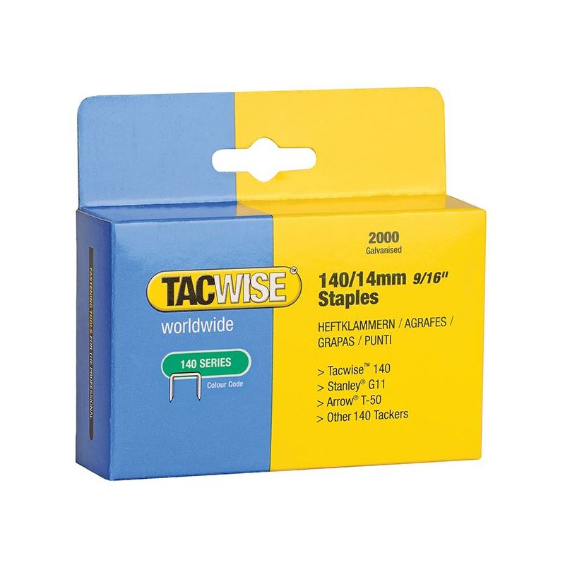 Tacwise 140 Heavy-Duty Staples 14mm (Type T50 G) (Pack 2000) Tacwise - Dynamic Drive