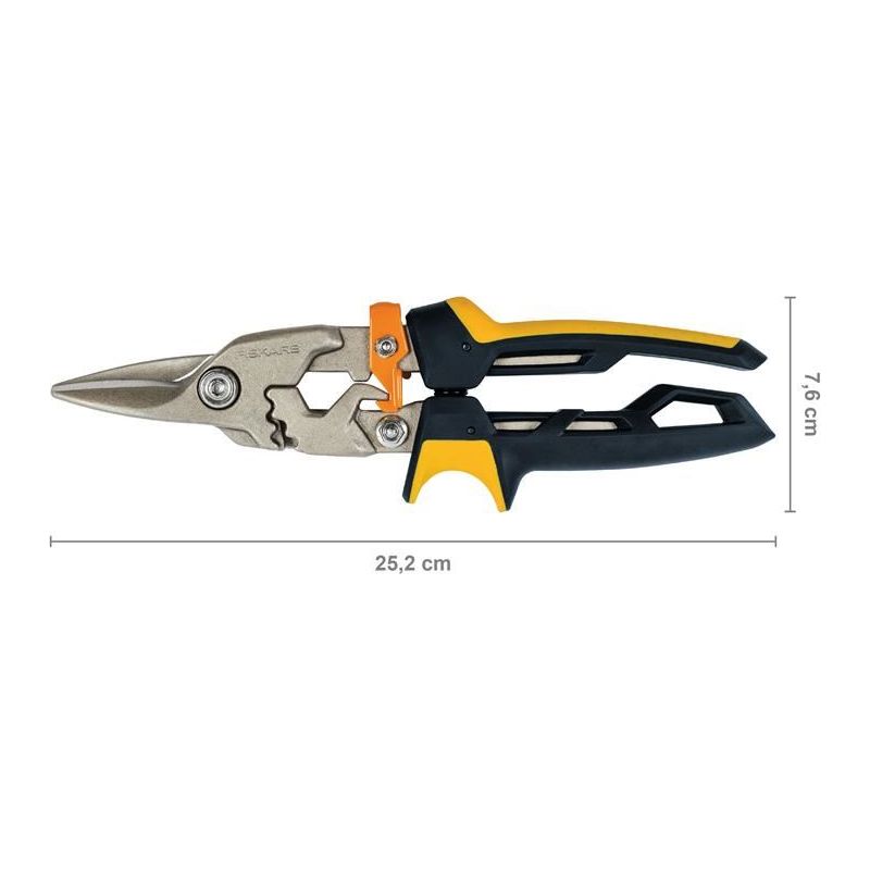 Fiskars PowerGear™ Aviation Snips Straight Cut 250mm (10in) Fiskars - Dynamic Drive