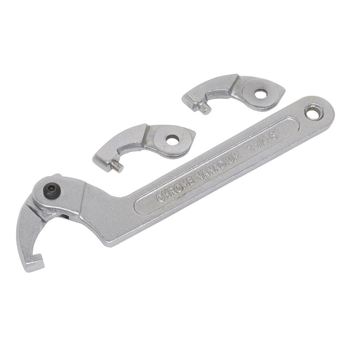 Sealey Adjustable C Spanner Hook & Pin Wrench Set 4pc 32-76mm SMC2M Sealey - Dynamic Drive
