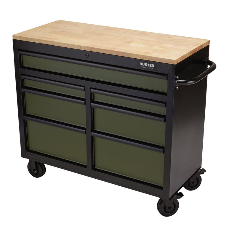 Draper BUNKER Workbench Roller Tool Cabinet, 7 Drawer, 41", Green 08221 Draper - Dynamic Drive