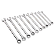 Sealey Combination Ratchet Spanner Set 10pc Extra-Long Metric AK63914 Sealey - Dynamic Drive