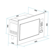 Baridi Integrated Microwave Oven with Grill 25L Capacity 900W - Stainless Steel Baridi - Dynamic Drive