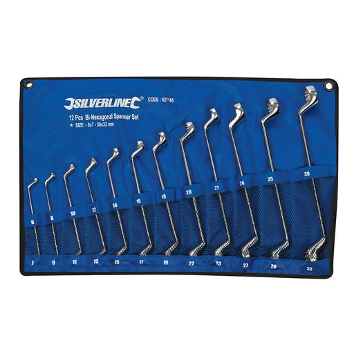 Silverline Deep Offset Ring Spanners Set 12pce 6 - 32mm Silverline - Dynamic Drive