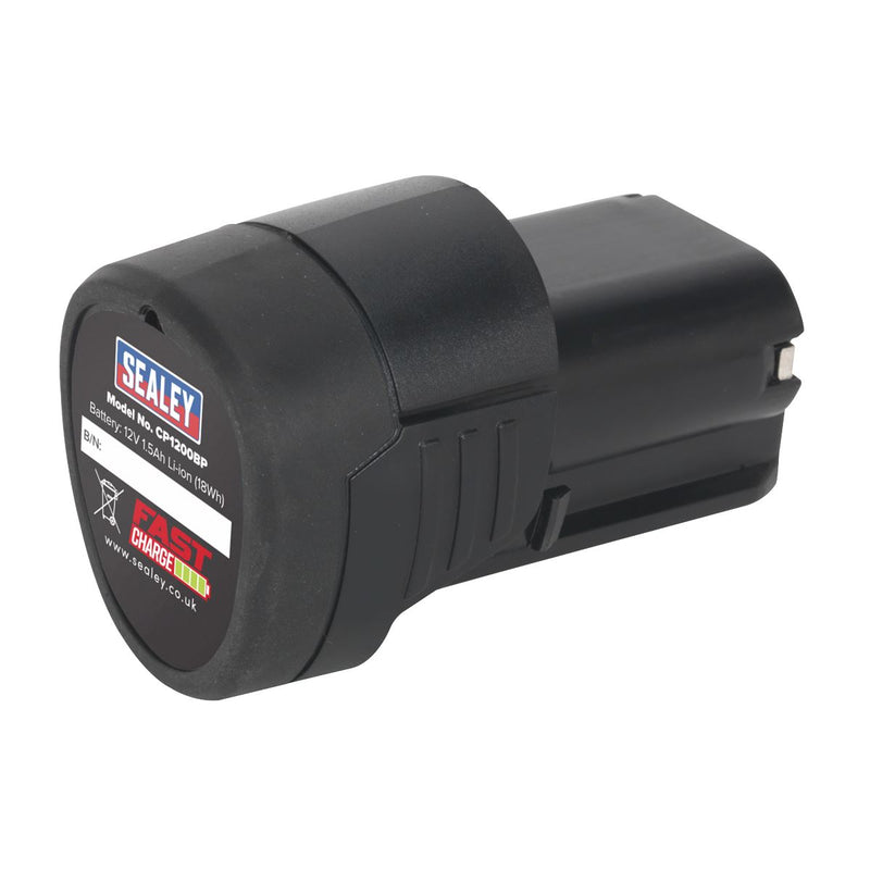 Sealey Cordless Power Tool Battery 12V 1.5Ah Lithium-ion CP1200 Rechargeable Sealey  - Dynamic Drive