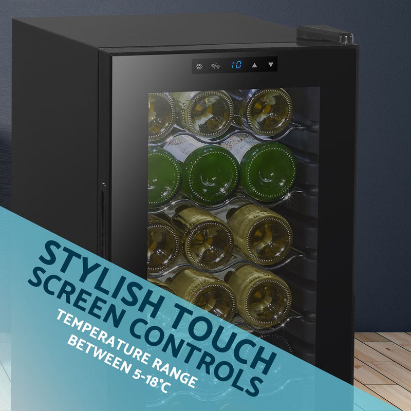 Baridi 18 Bottle Wine Fridge & Cooler - Black DH6 Baridi - Dynamic Drive