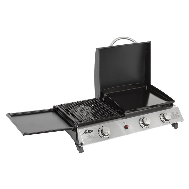 Dellonda 3 Burner Stainless Steel Portable Gas Plancha/Grill 8.5kW Dellonda - Dynamic Drive