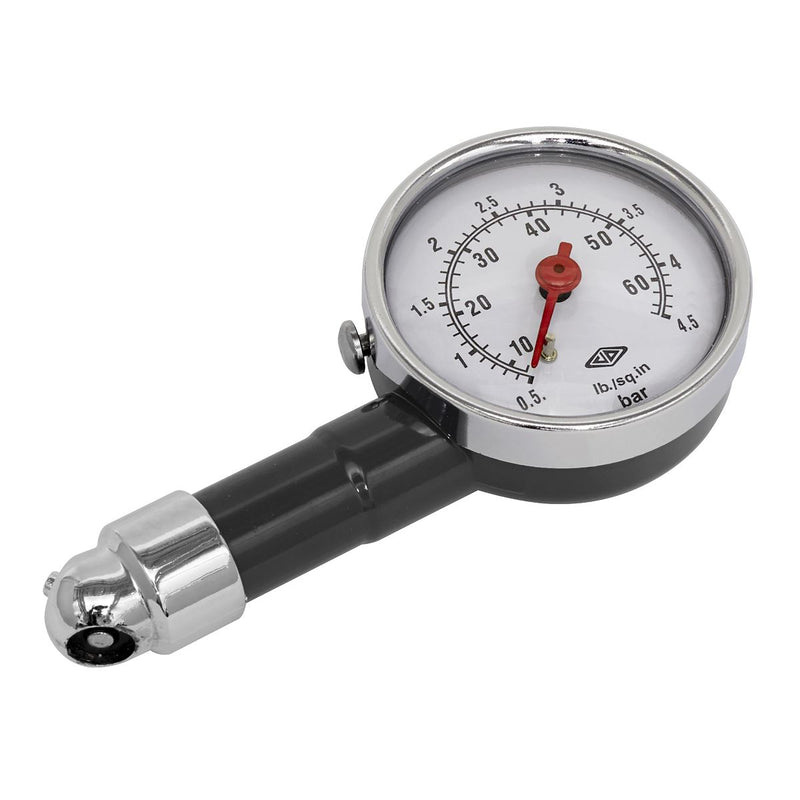 Sealey Tyre Pressure Gauge Dial Type 0-4.5bar(0-60psi) TST/PG97 Sealey - Dynamic Drive