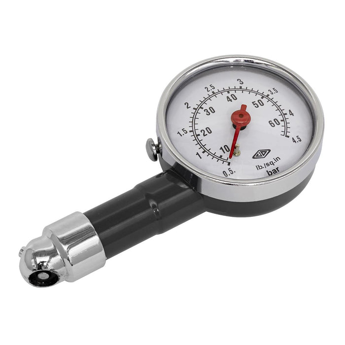 Sealey Tyre Pressure Gauge Dial Type 0-4.5bar(0-60psi) TST/PG97 Sealey - Dynamic Drive