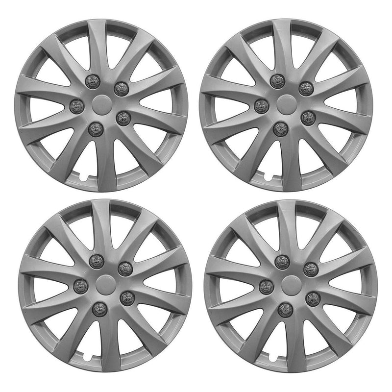 4x Wheel Trims Hub Caps 16" Covers in Silver Streetwize  - Dynamic Drive