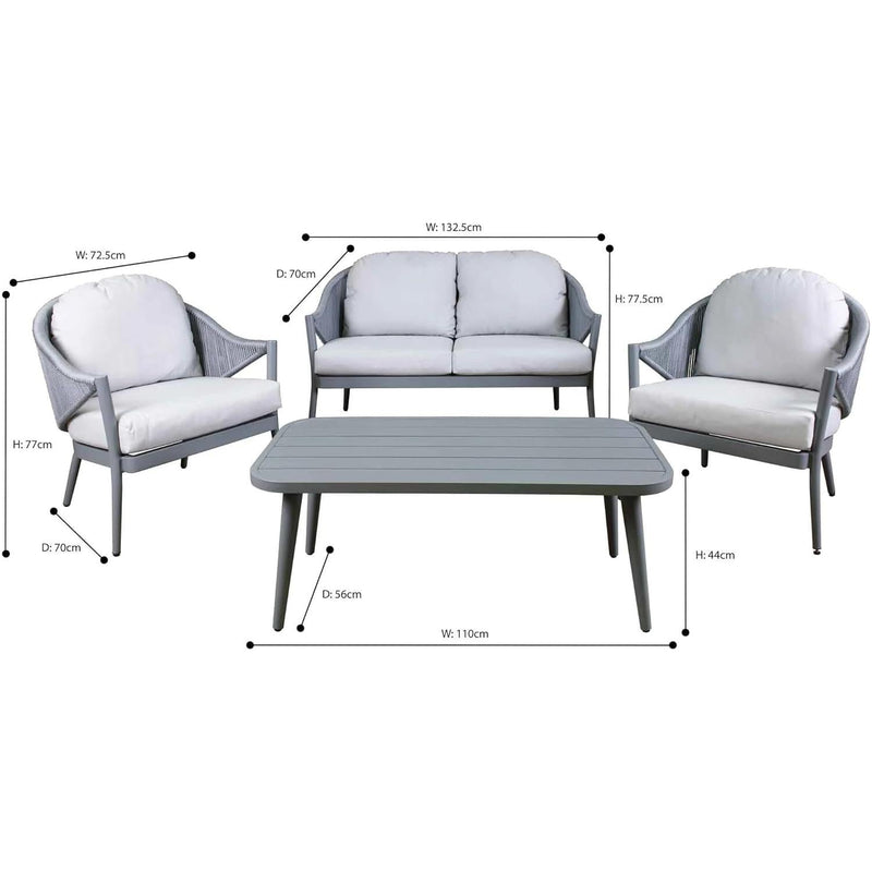 Dellonda Echo 4 Piece Garden Set Dellonda - Dynamic Drive