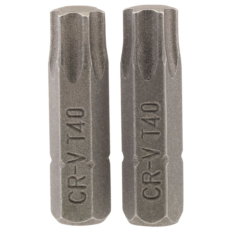 Draper TX-STAR Insert Bit, 1/4" Hex, 25mm Long, T40 (Pack of 2) Draper - Dynamic Drive