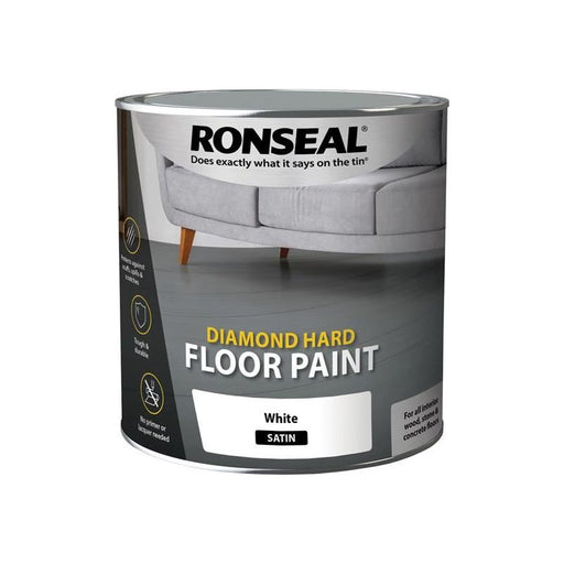 Ronseal Diamond Hard Floor Paint Satin White 2.5 litre Ronseal - Dynamic Drive