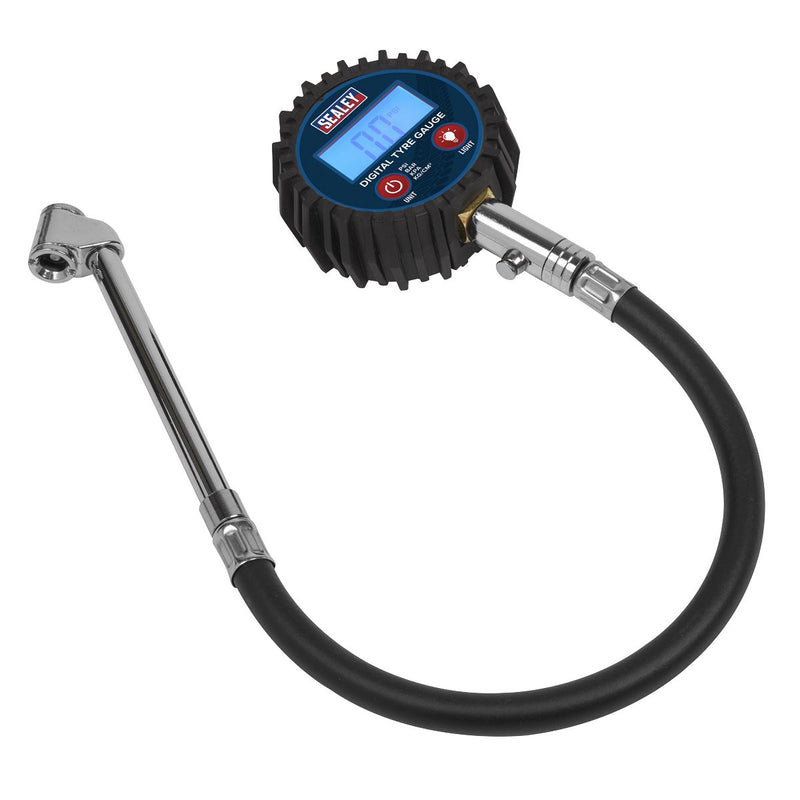 Sealey Digital Tyre Pressure Gauge with Twin Push-On Connector TST003 Sealey - Dynamic Drive
