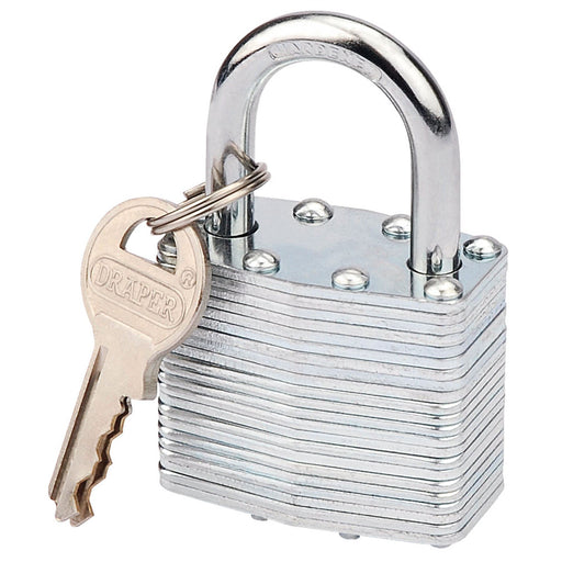 Draper Laminated Steel Padlock, 40 x 23mm 14020 Draper - Dynamic Drive
