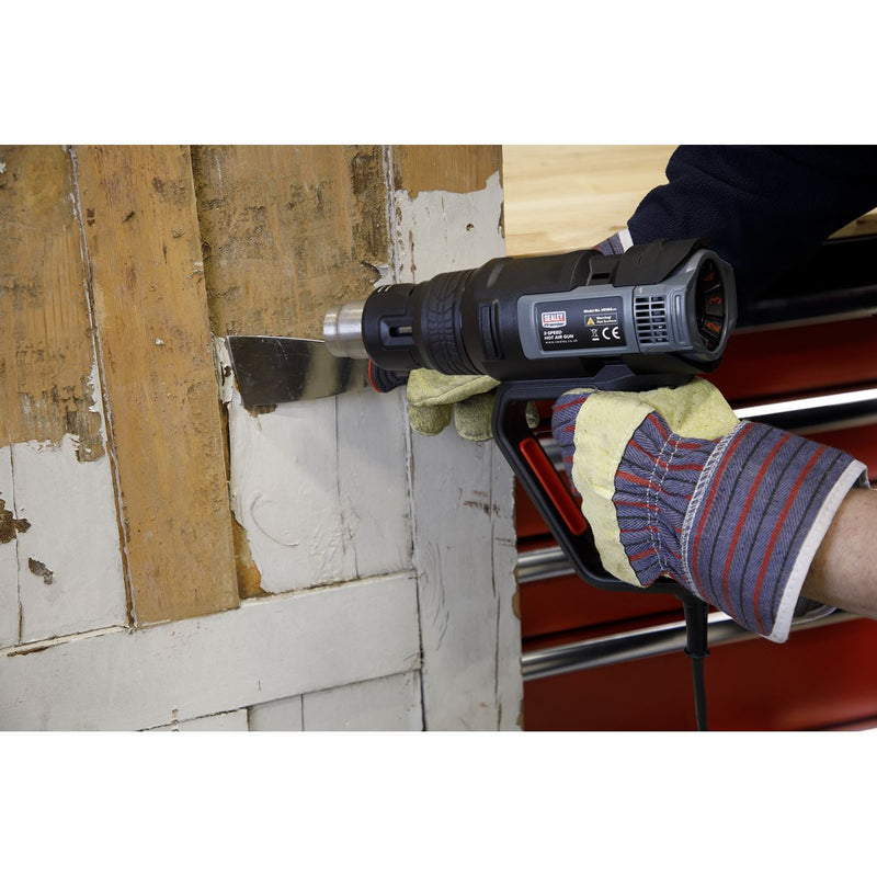 Sealey Hot Air Gun 2000W 3-Speed 50-600C Variable Heat HS102 Sealey - Dynamic Drive