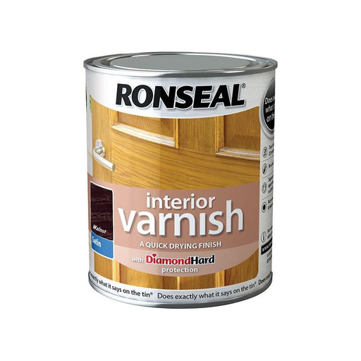 Ronseal Interior Varnish Quick Dry Satin Walnut 750ml Ronseal - Dynamic Drive