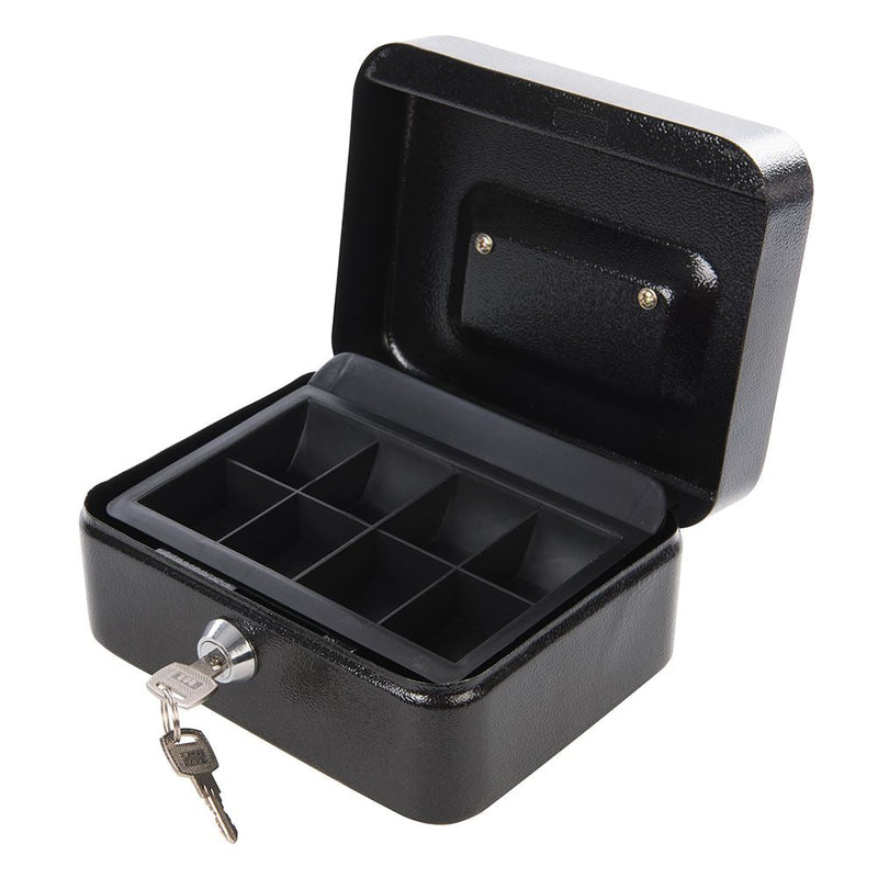 Silverline Metal Cash & Valuables Box Keyed 165 x 128 x 80mm Silverline - Dynamic Drive