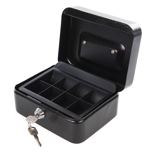 Silverline Metal Cash & Valuables Box Keyed 165 x 128 x 80mm Silverline - Dynamic Drive