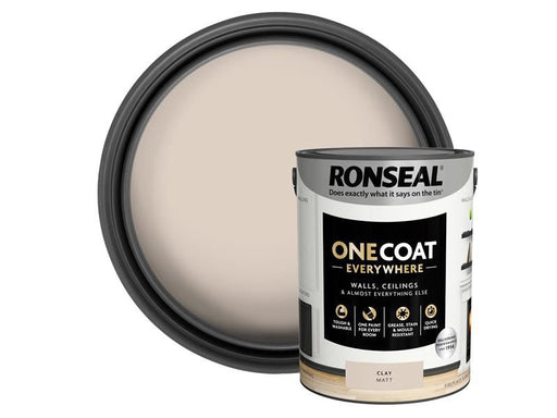 Ronseal One Coat Everywhere Interior Paint Clay Matt 5 litre Ronseal - Dynamic Drive