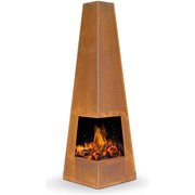 Dellonda Chiminea Wood Burner Heater for Outdoors W45cm x H150cm Corten Steel Dellonda - Dynamic Drive