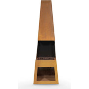 Dellonda Outdoor Chiminea Fireplace Heater Firewood Storage - Corten Steel Dellonda - Dynamic Drive