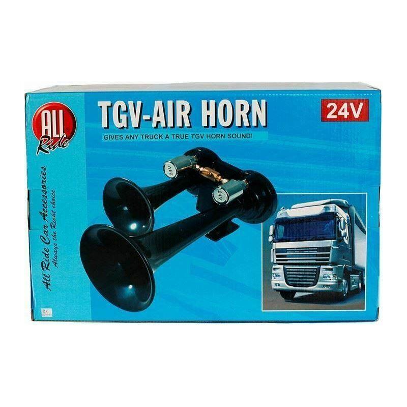 TGV Air Horn Truck 24V Lorry Tractor Train Van All Ride Twin Black All Ride  - Dynamic Drive