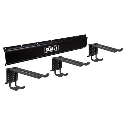 Sealey Wall Mounting 3 Dual Hook Storage Rail APHKIT10 Sealey - Dynamic Drive