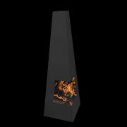 Dellonda Chiminea Wood Burner Heater for Outdoors W45cm x H150cm - Black Steel Dellonda  - Dynamic Drive